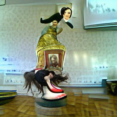 Towering Vampire Lady in Gothic Horror Setting