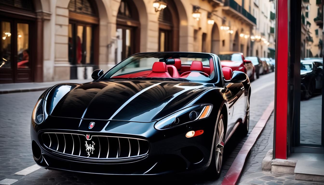 Italian Woman in Maserati Convertible