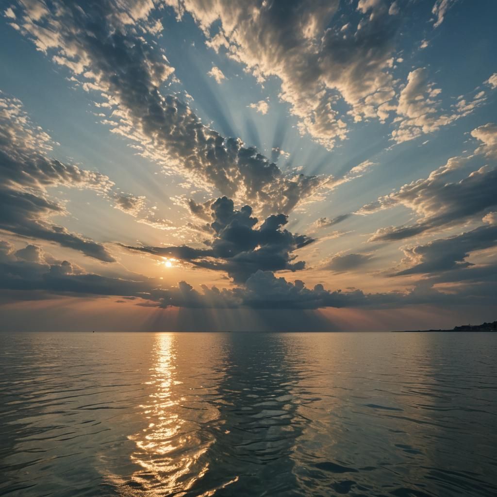 Harmonious Sky and Water at Dawn: Cinematic Beauty
