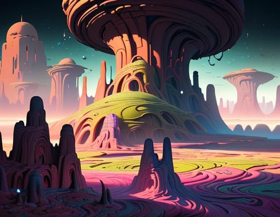 Surreal Clay World with Intricate Patterns and Textures