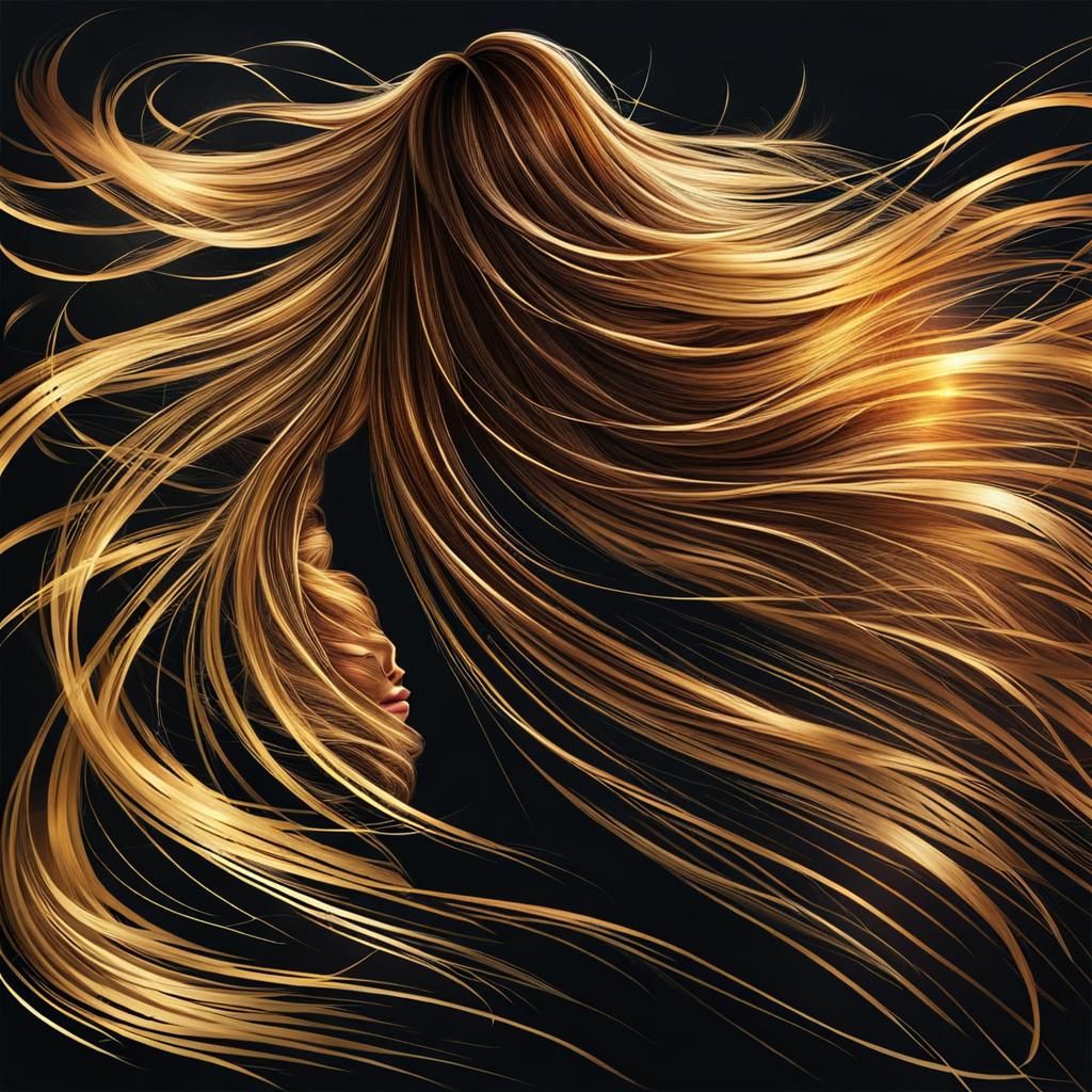 Long Hair Flowing in the Wind