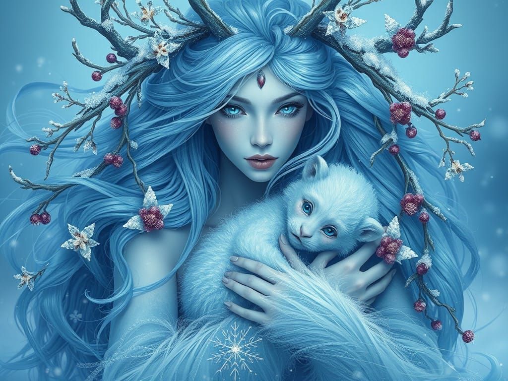 Winter Goddess in Ethereal Splendor