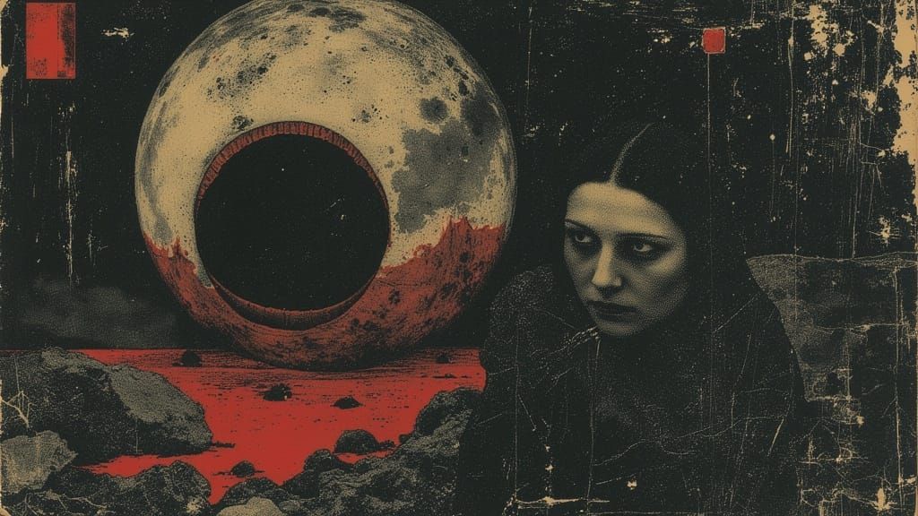 Menacing Ethereal Eyeball in Biomechanical Horror Style