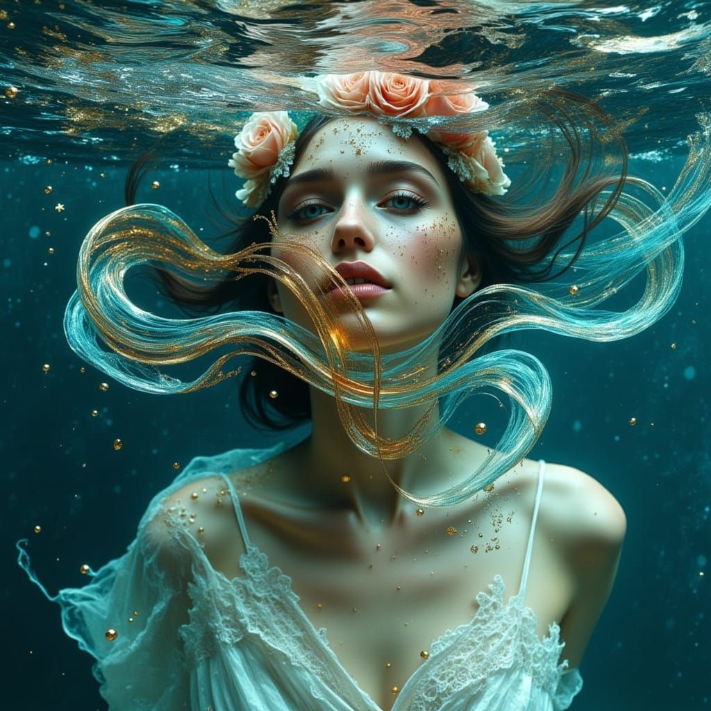 Ethereal Woman with Tentacles in Dark Surrealism