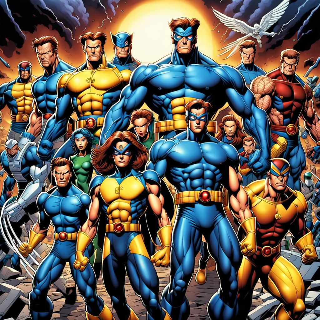 X-Men 1994 Cartoon in Hyperrealistic Style