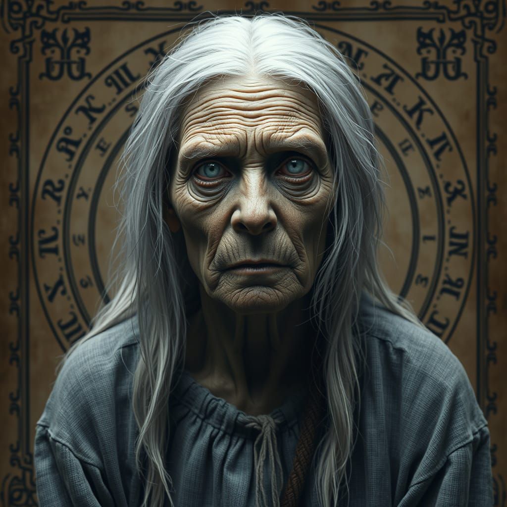 Ethereal Old Crone Enveloped in Ancient Mysticism