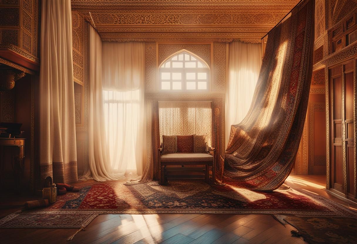 Persian Rug Loom in Traditional Iranian House