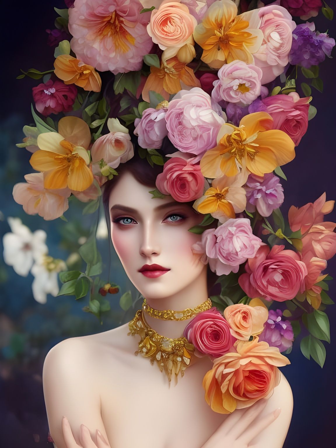 Hyperrealistic Princess Portrait with Dramatic Lighting