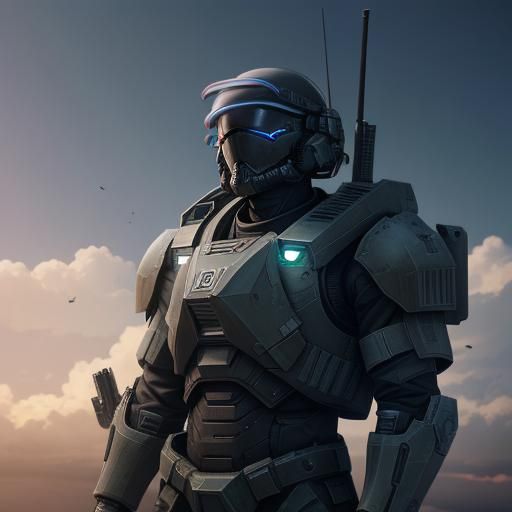 Halo UNSC Marine Armor: 3D Anime Art