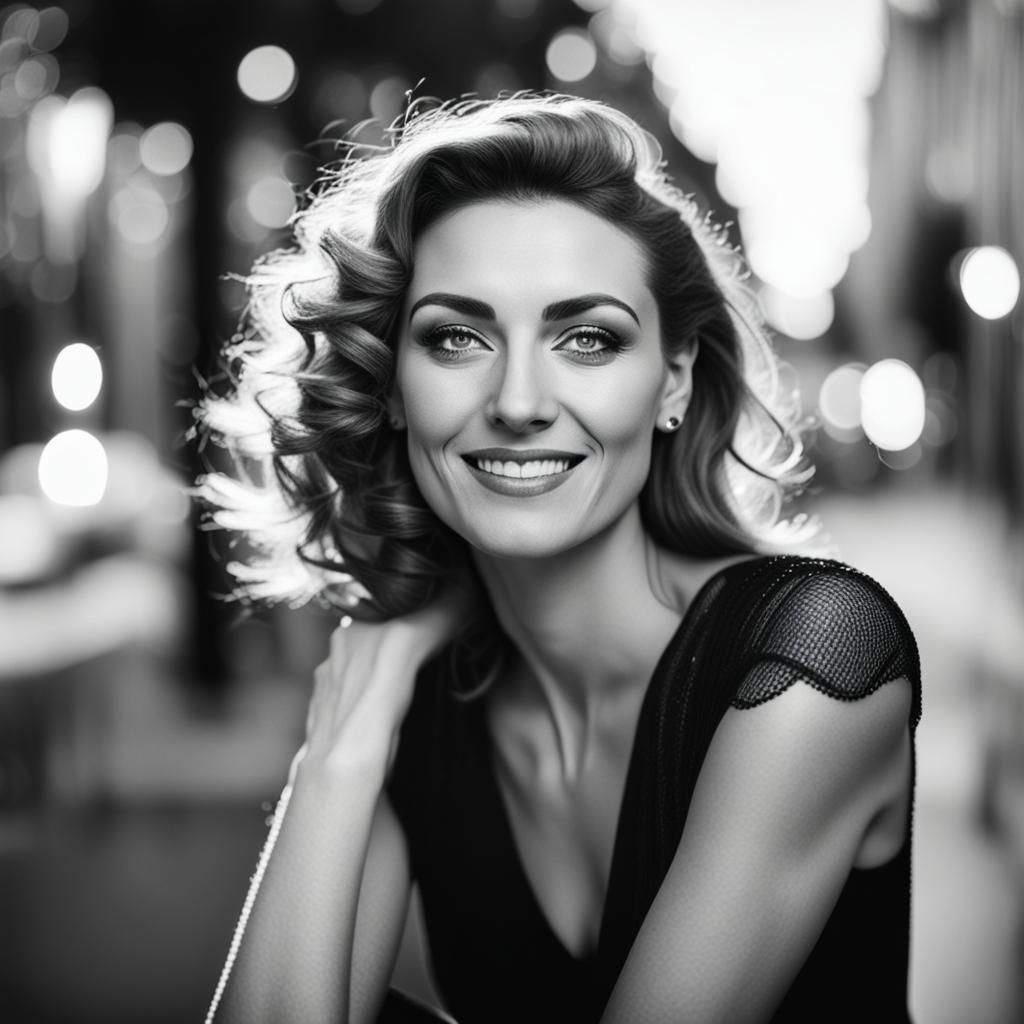 Black and White Portrait in Helmut Newton Style