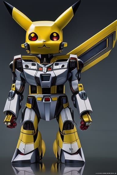 Giant Mechanical Pikachu Robot in Anime Style
