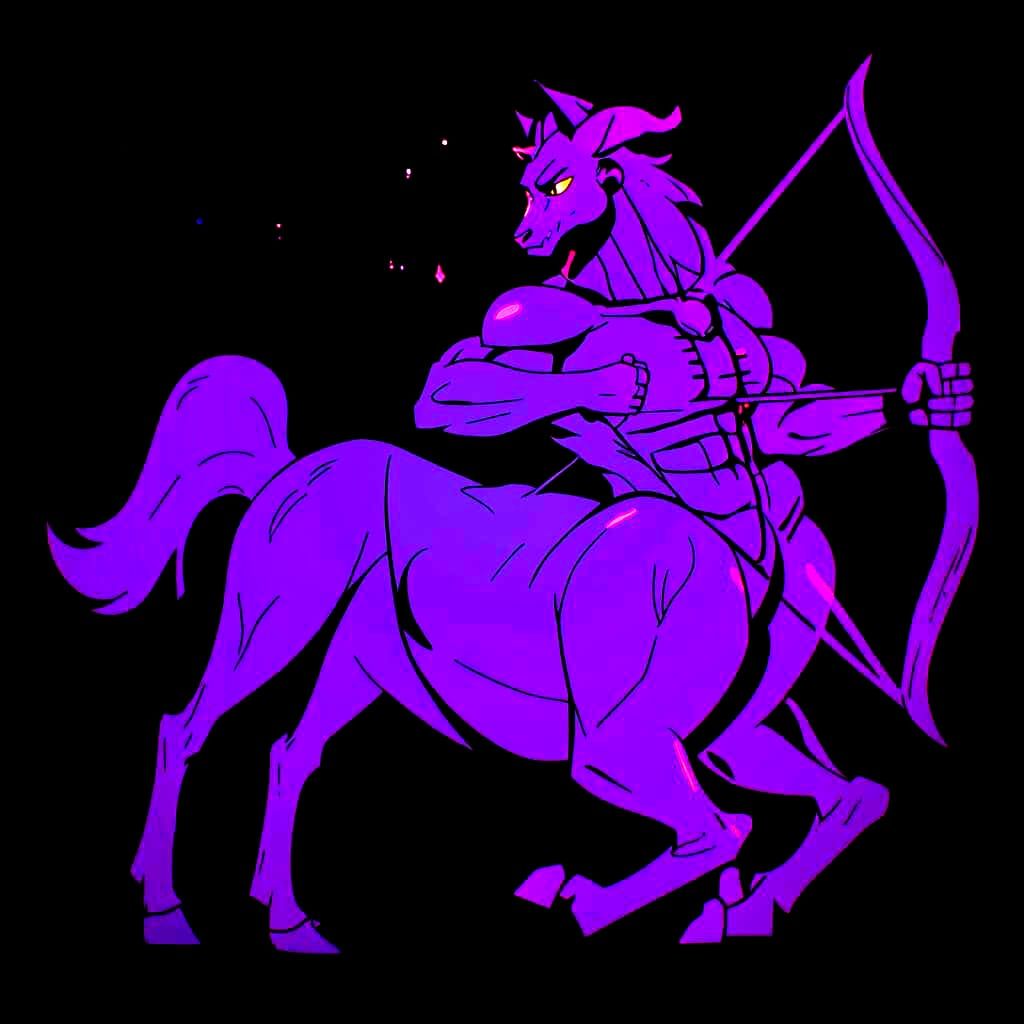 Anthropomorphic Sagittarius Zodiac Character in Photorealist...