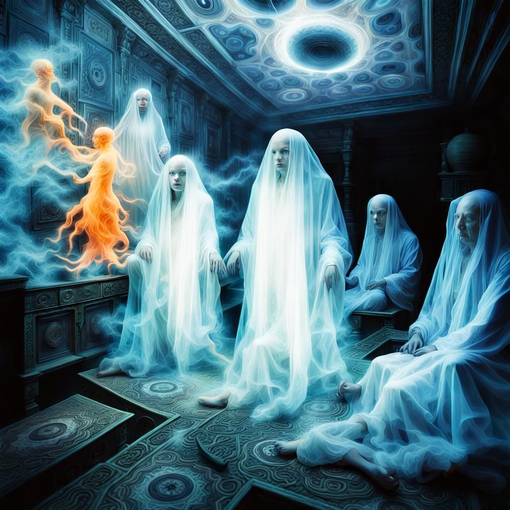 Surreal Ghost Spirits in Hallucinating Brain