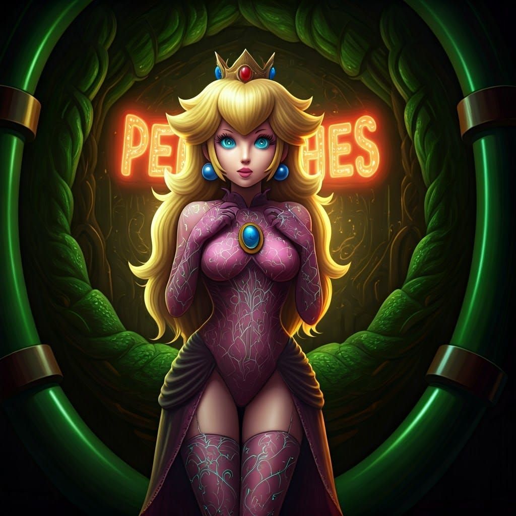Goth Princess Peach in Mystical Glory