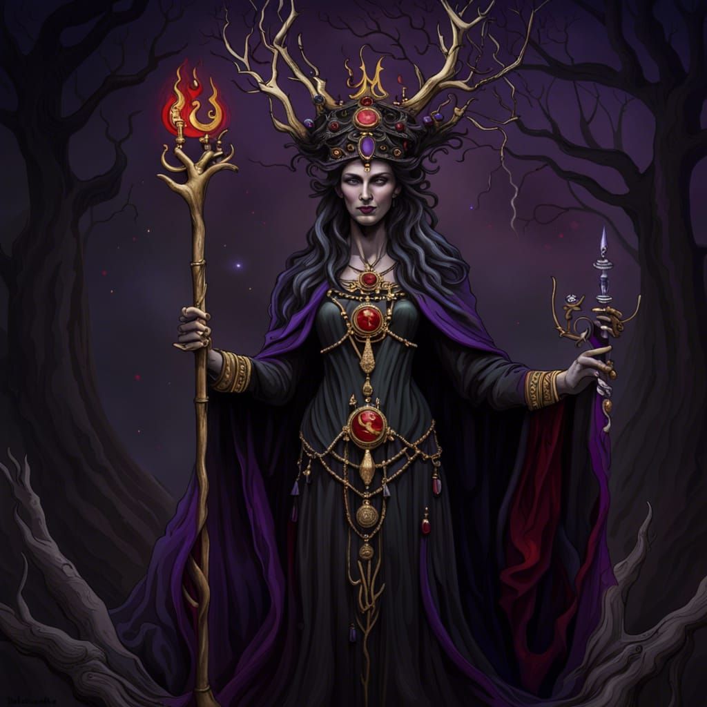 Hecate: Goddess of Magic in Underground Cave