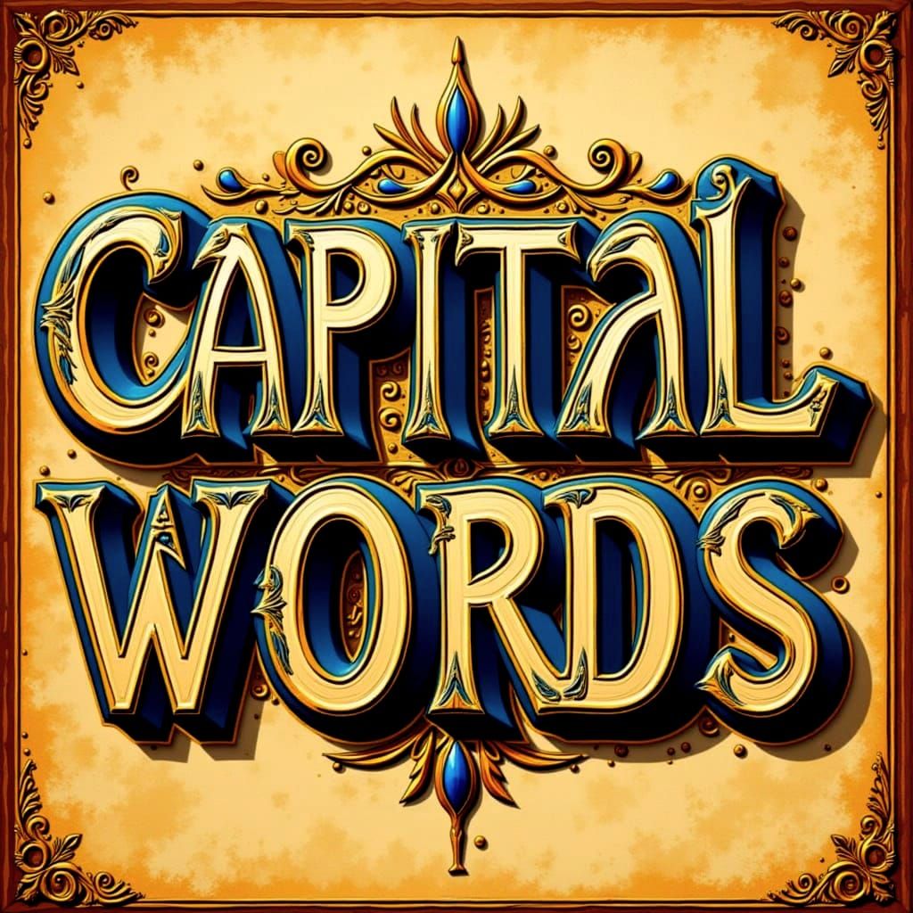 Capital Words in Egyptian Lapis Lazuli Style