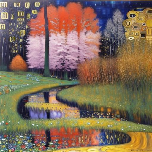 Expressionist Landscape Painting in Triadic Colors