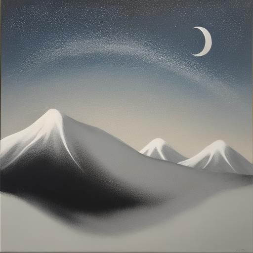 Minimalist Mountain Landscape in Oil Paint