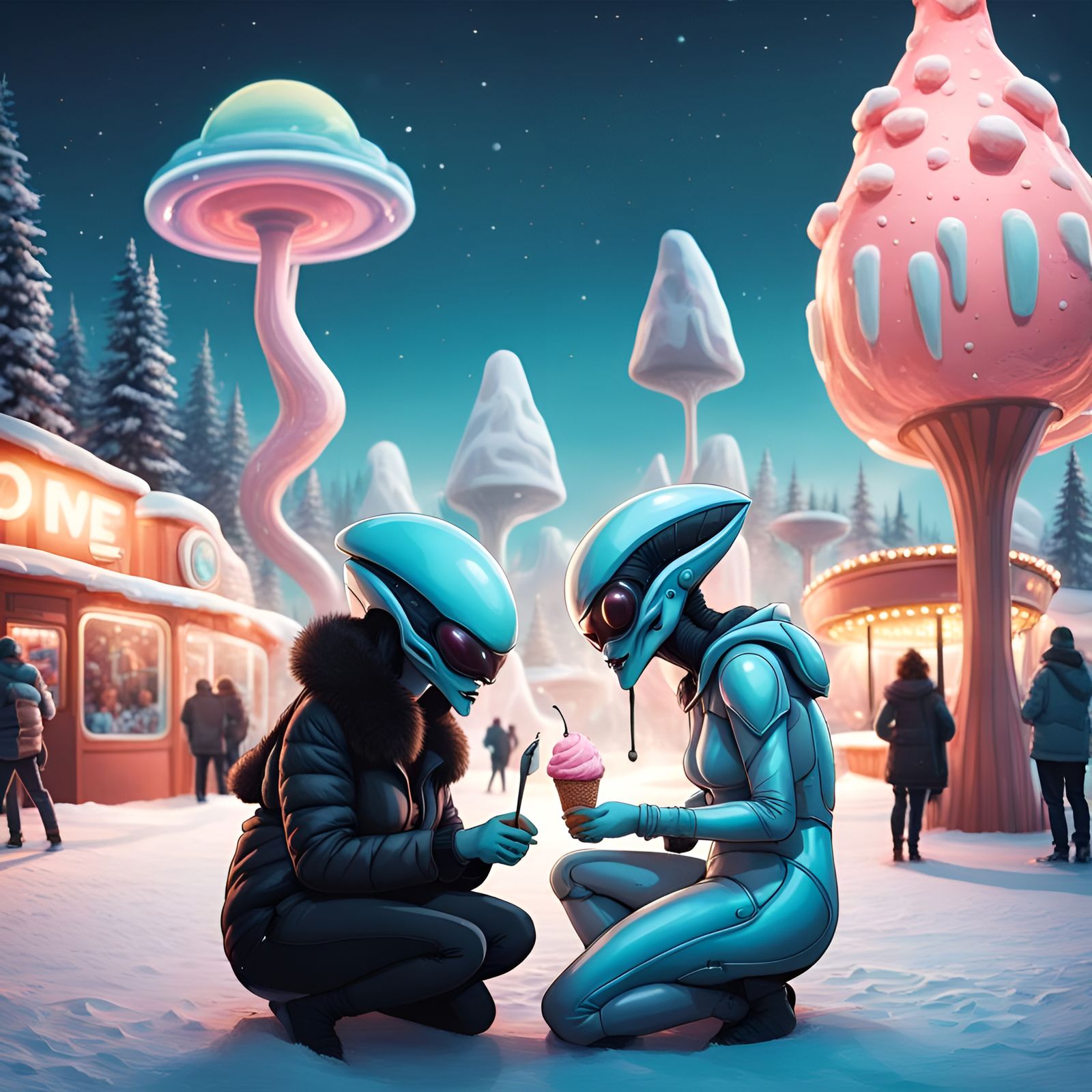 Right before Date Night in a Theme Park in Scandinavia