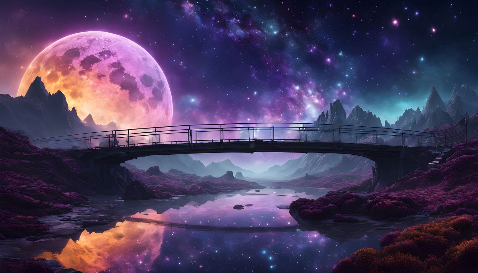 Ethereal Galaxy Bridge in Vibrant Colors