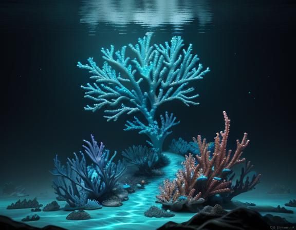 Bioluminescent Amphipod Swims Through Coral Reef