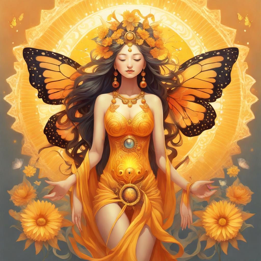 Goddess in Sunlight with Dream Butterfly