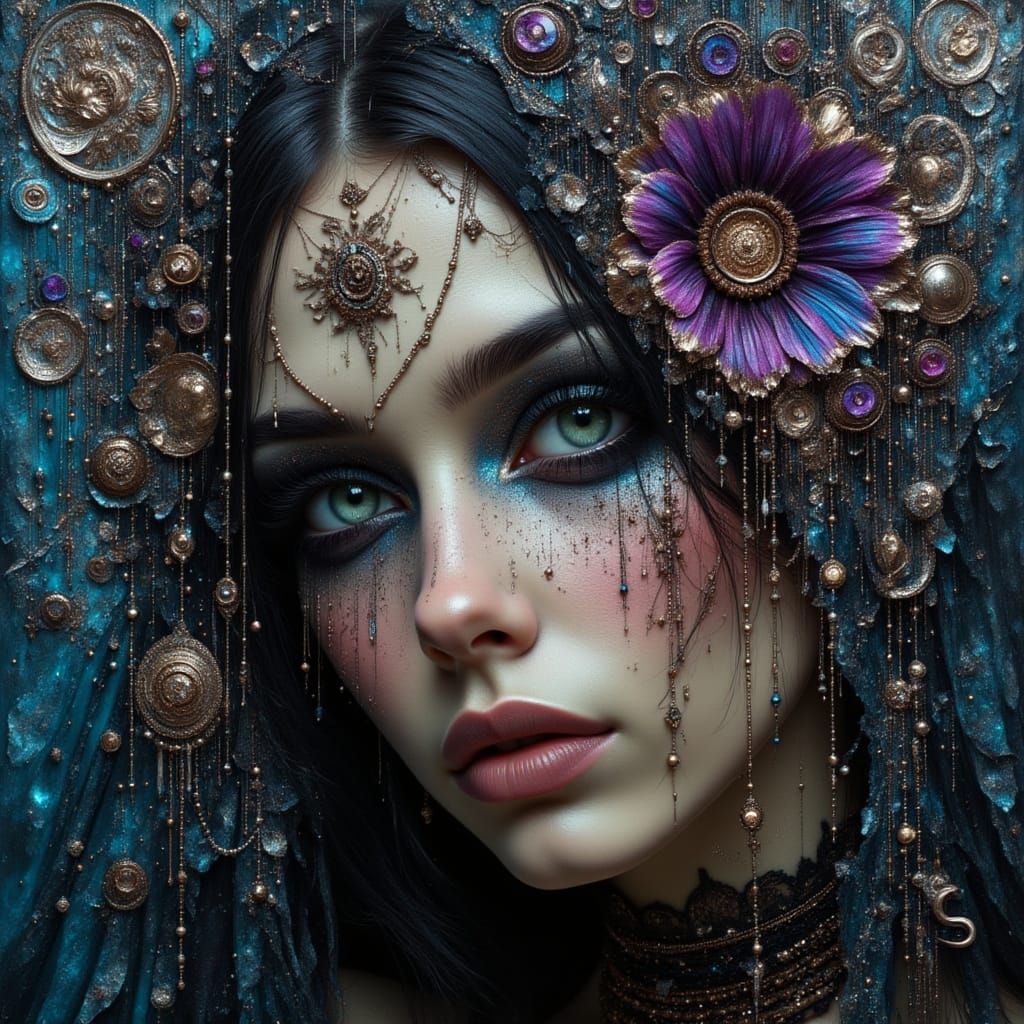 Gothic Portrait of an Arab Woman in Renaissance Style