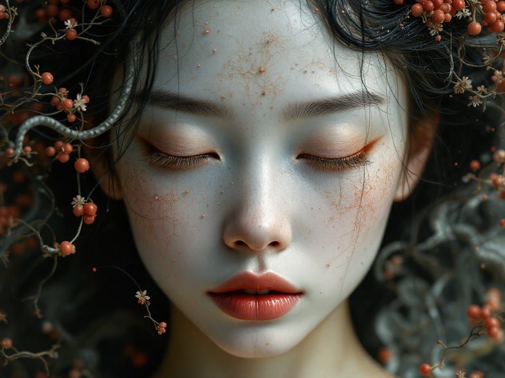 Abstract Portrait with Dark Tsingy Textures