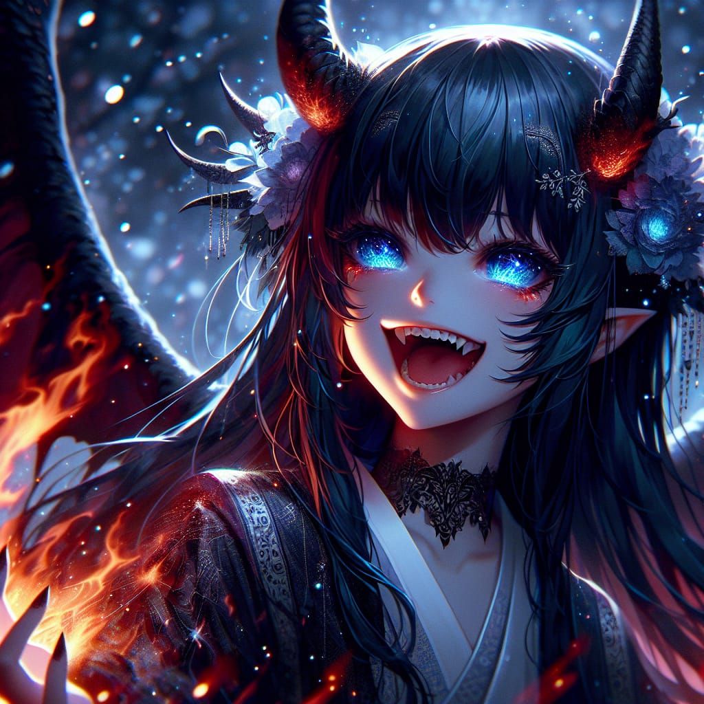 beautiful demon girl