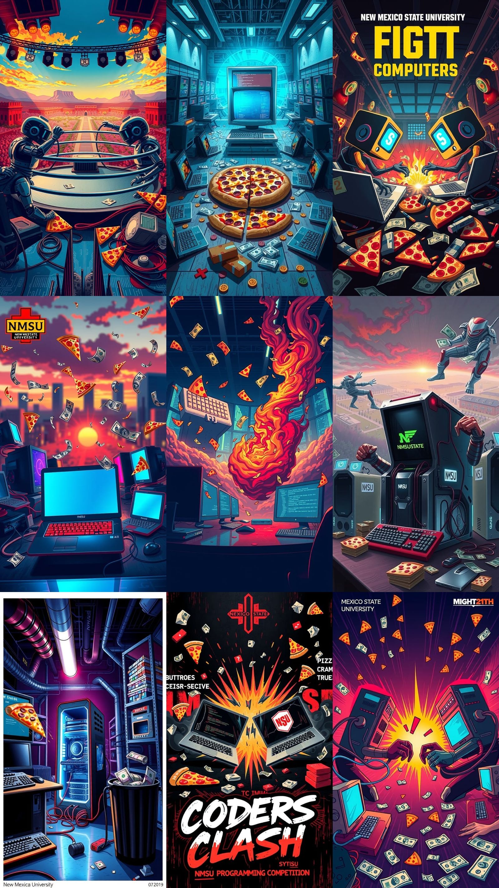 Programming Competition Poster in Fight Poster Style