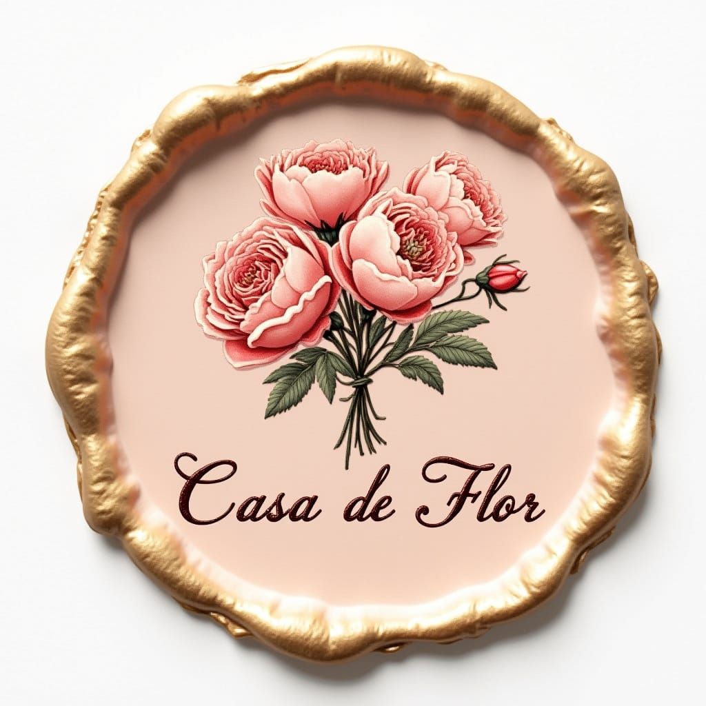 Vintage Floral Wax Seal with Casa de Flor