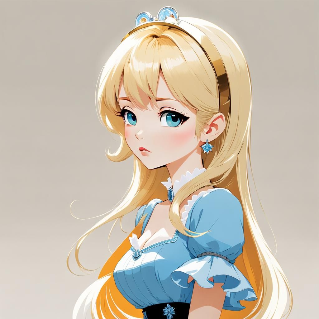 Chibified Cinderella Mugshot in Anime Style