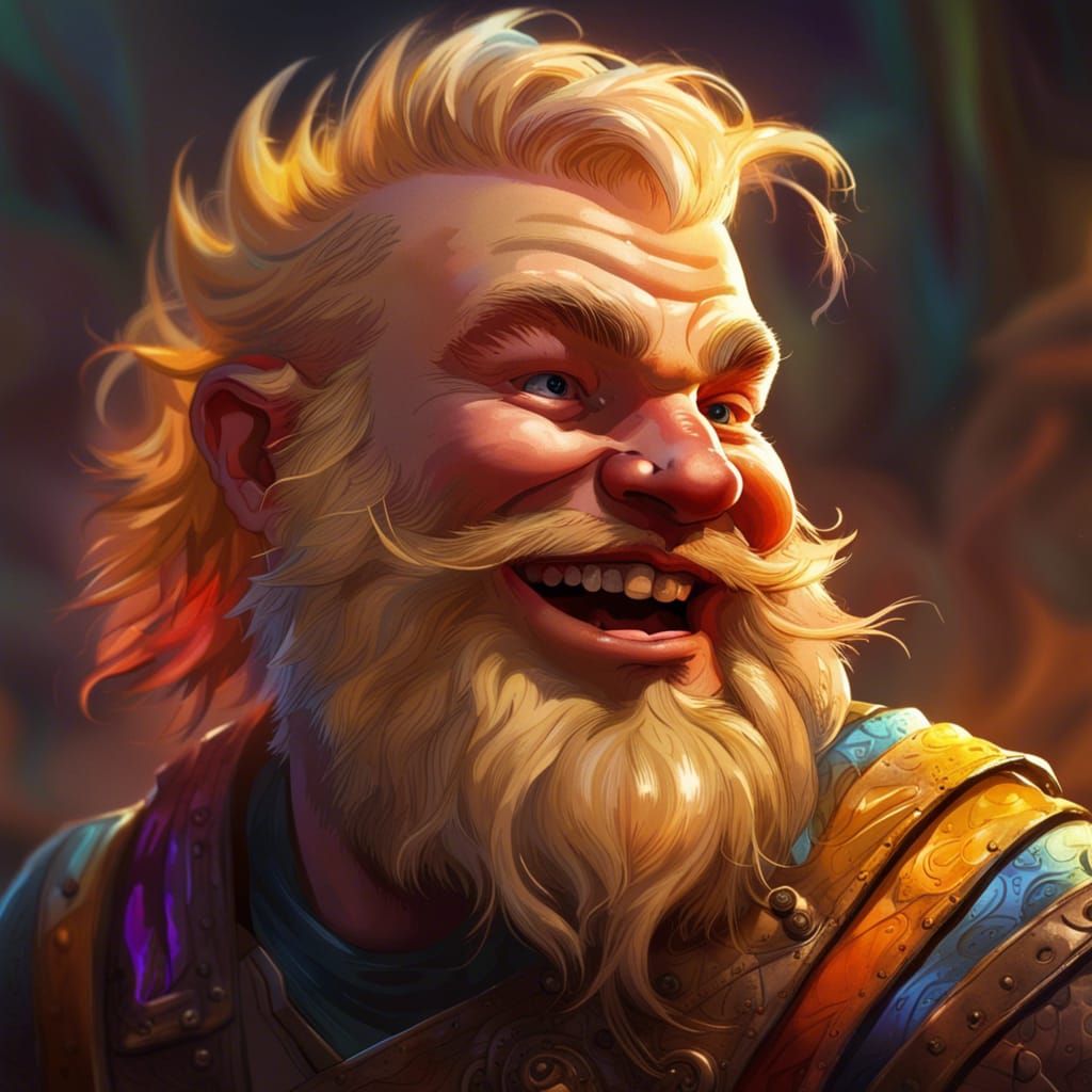 Condescending Dwarf Man in Hyperrealistic Splash Art