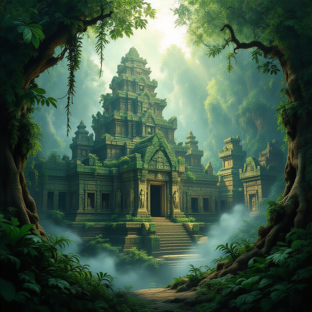 Jungle City Ruins with Ethereal Light