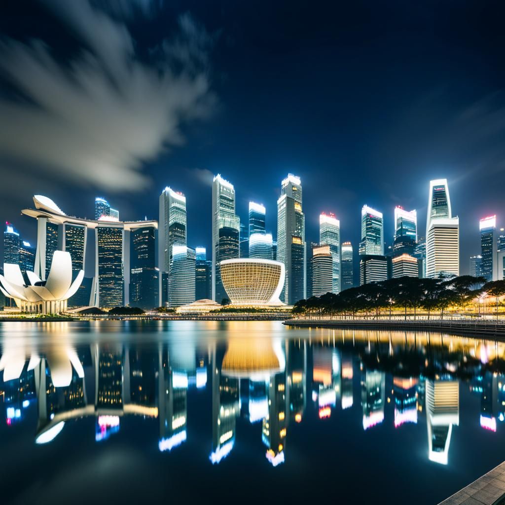 Singapore city skyline during nighttime