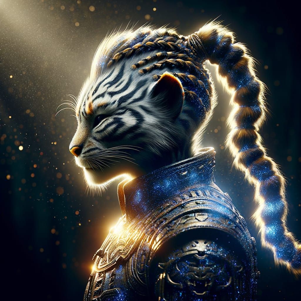 Alien Tigeress Basks in Radiant Sunlight