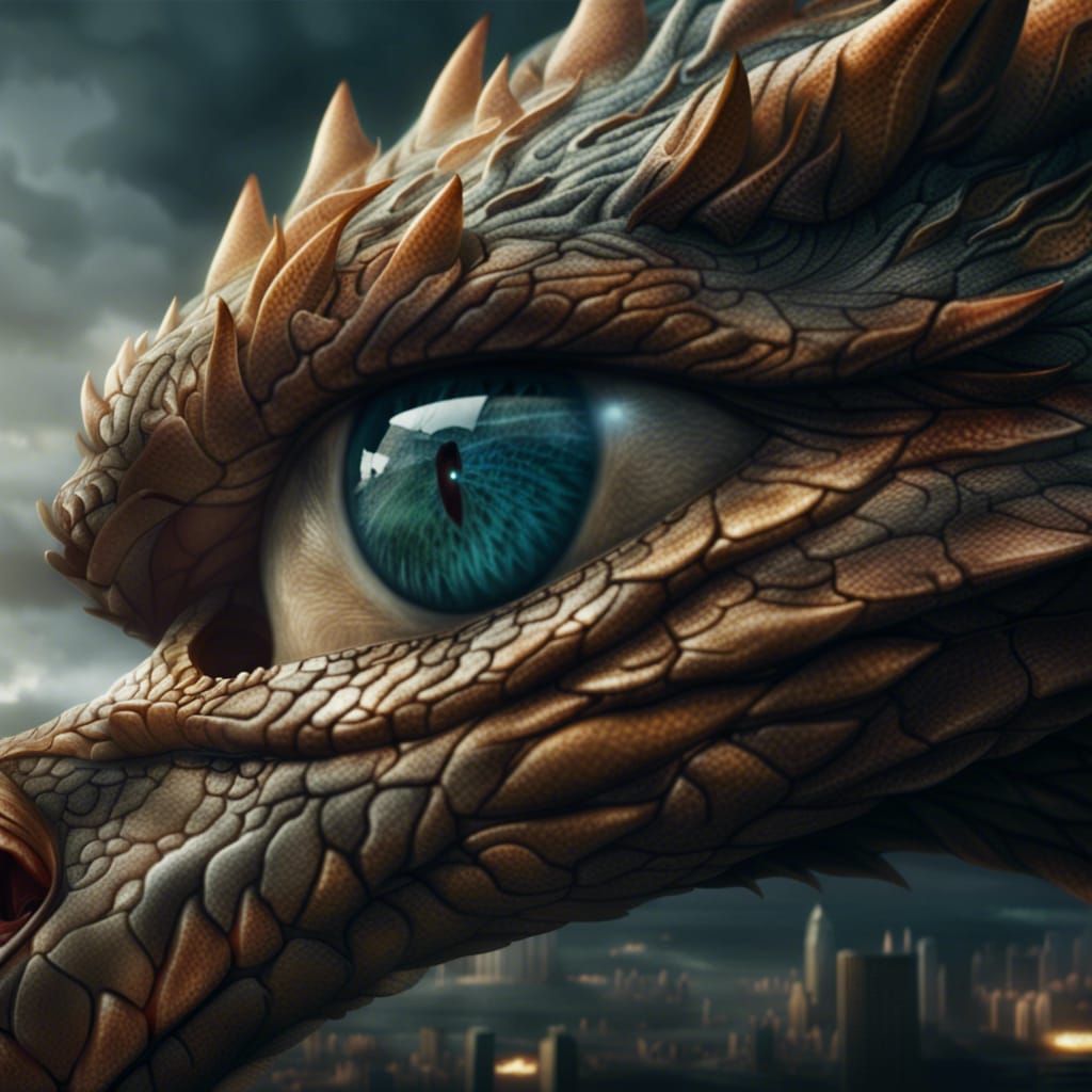 Dramatic Dragon Eye Digital Matte Painting