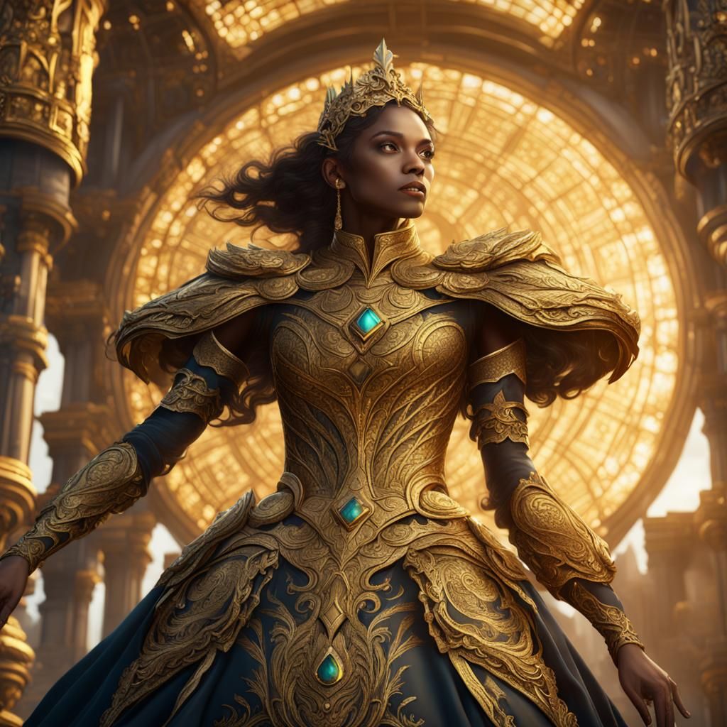 Giant Gold Dress Fantasy Concept Art