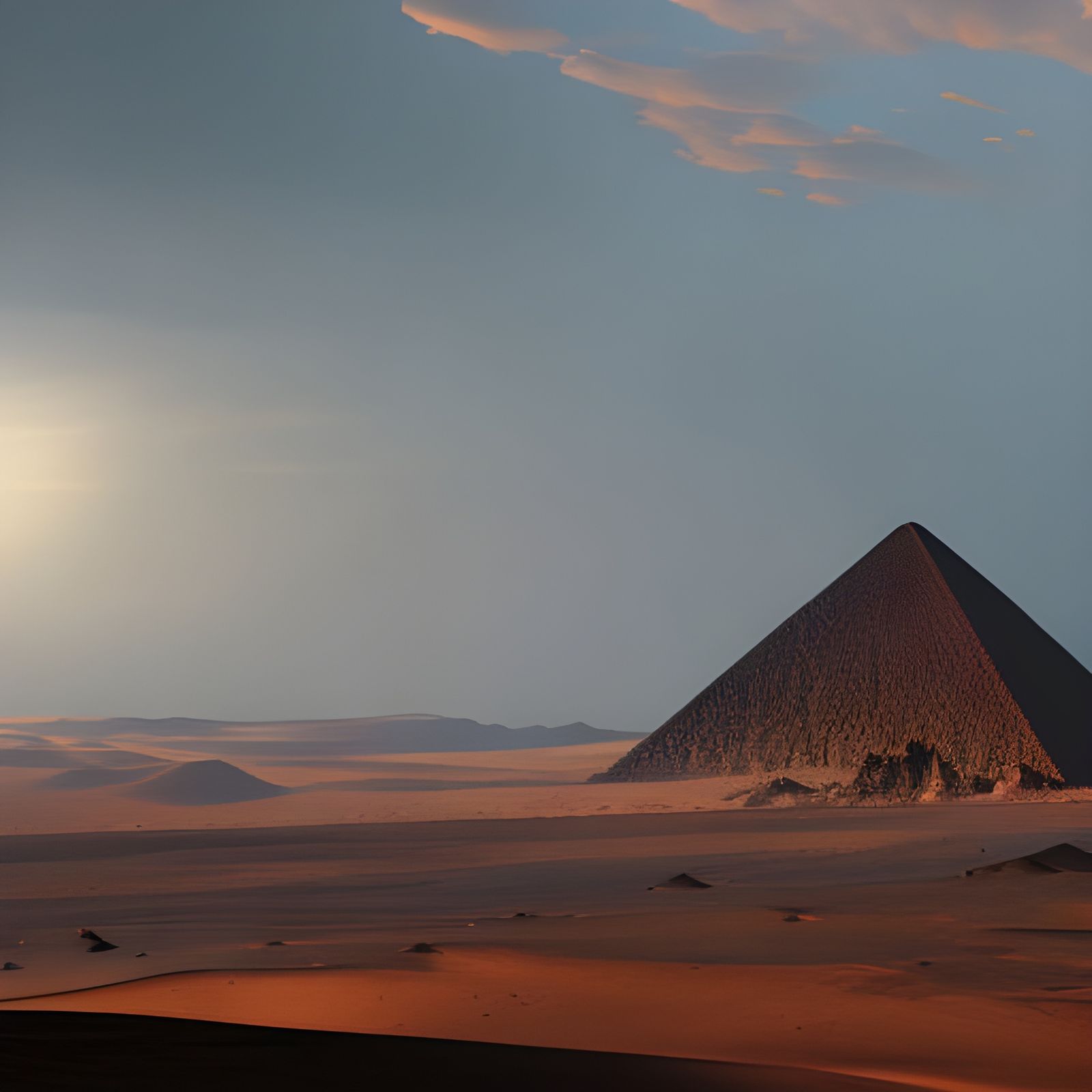 Egyptian Pyramids in 3D: Detailed Charcoal Drawing