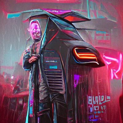 Elon Musk in Cyberpunk 2099 Neon Style