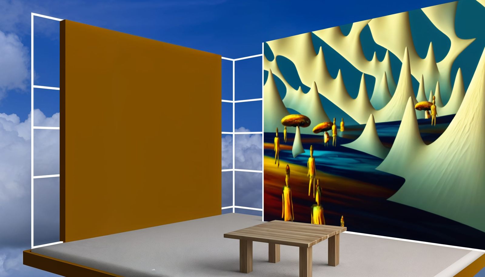 Outlandish Surreal Scene with Inverted Perspective