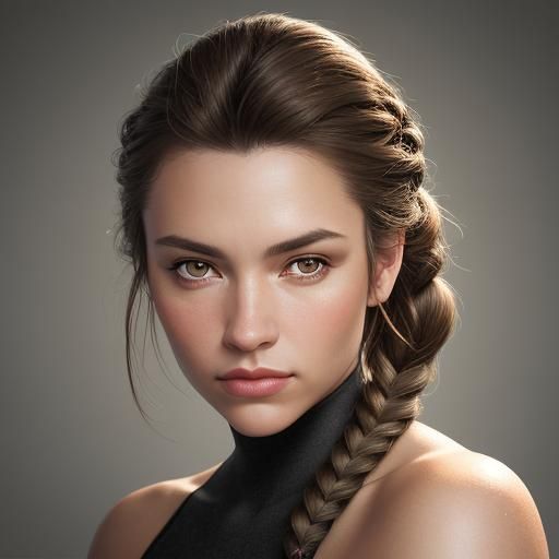 Young Woman Playing Volleyball on Beach, Realistic Portrait