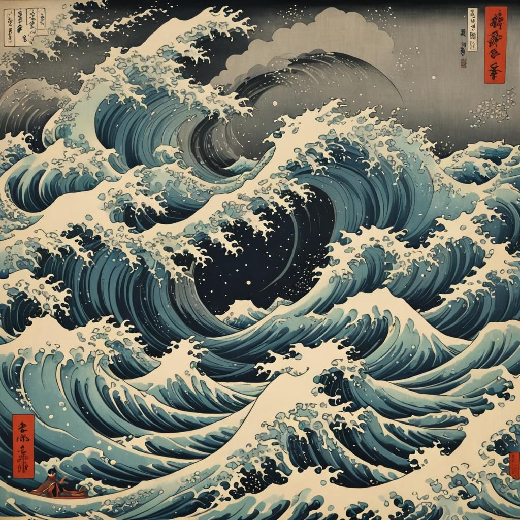 Maelstrom in Ukiyo-e Style