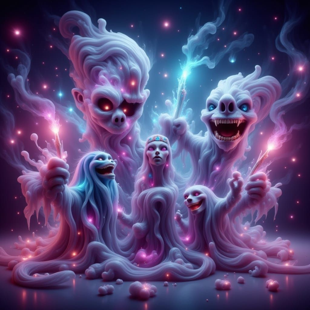 Ghost Party Scene in Pixar Style