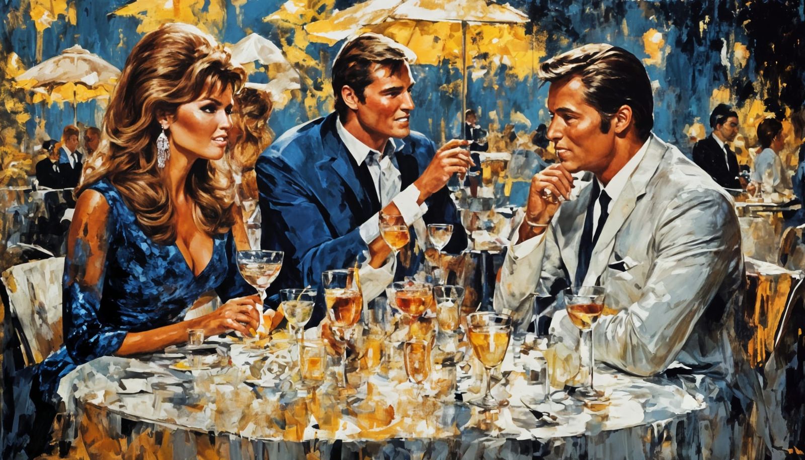 Moonlight Cocktails: Impasto Painting of a 1960s Date