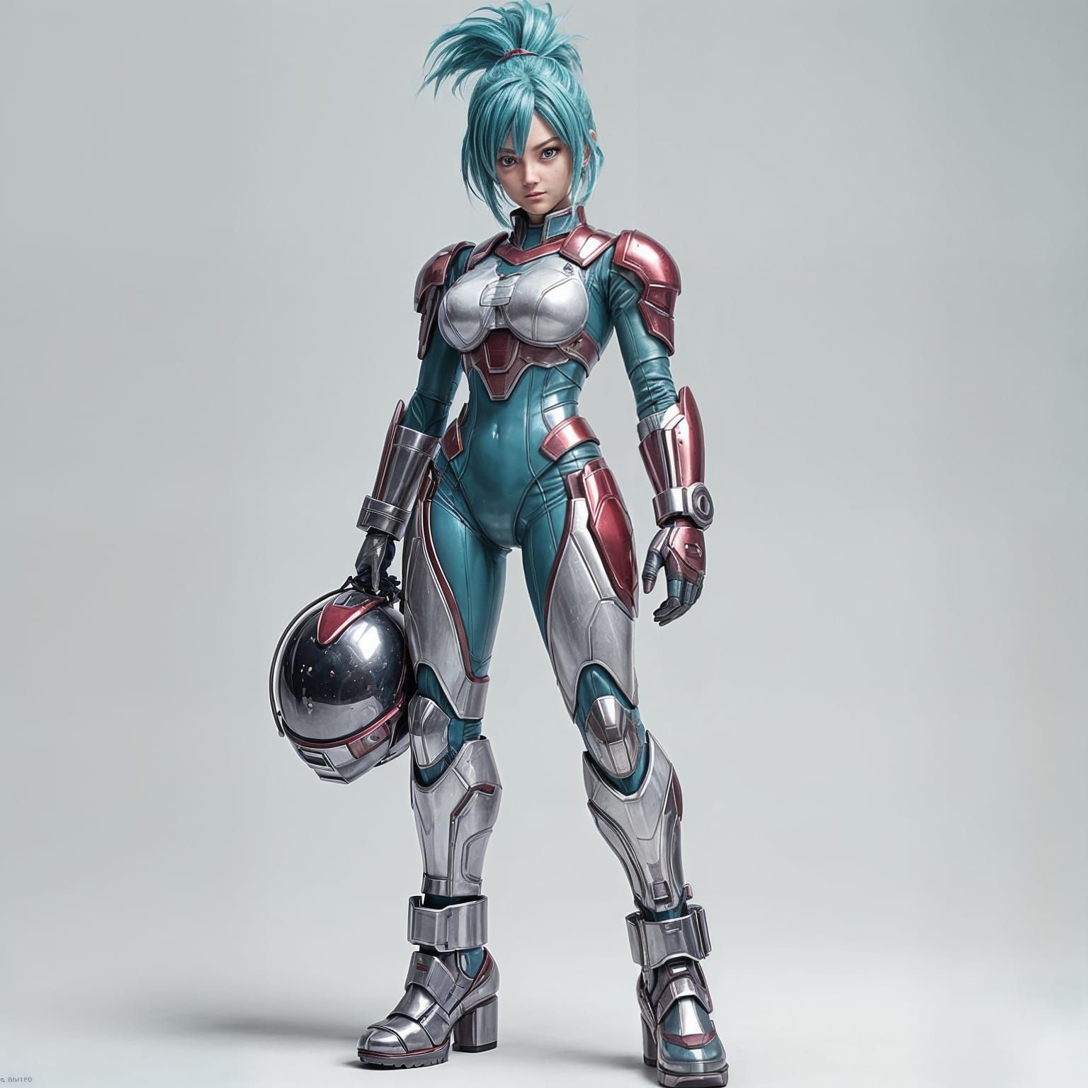 Cyberpunk Bulma in Elegant Metal Armor