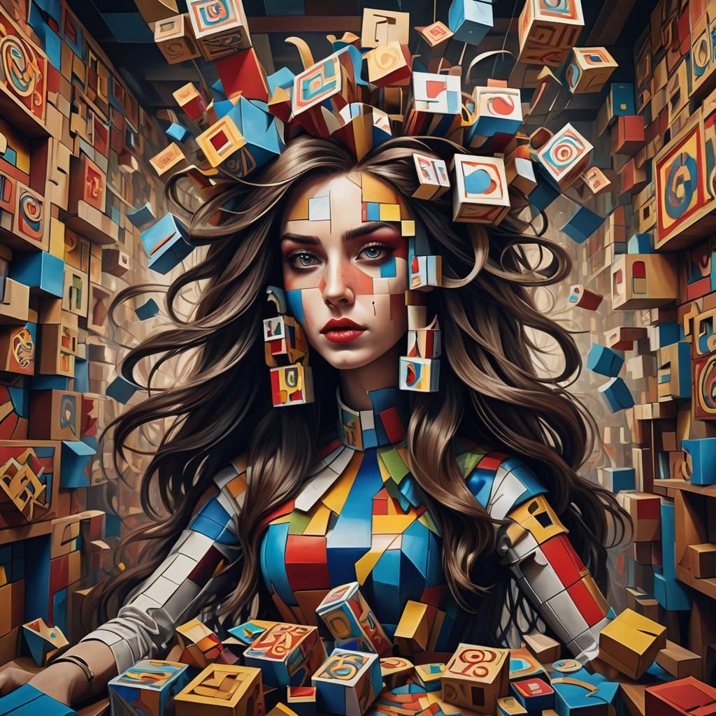 Surreal Female Jack-in-the-Box in Hyperrealism