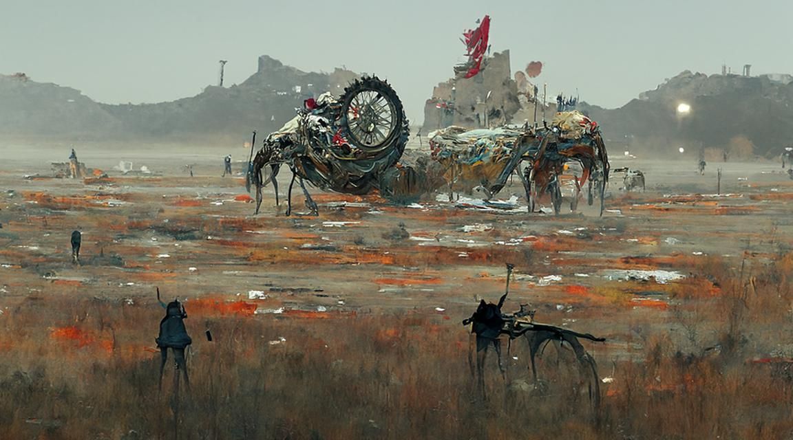 Desert Chariot Race: Detailed Digital Artwork