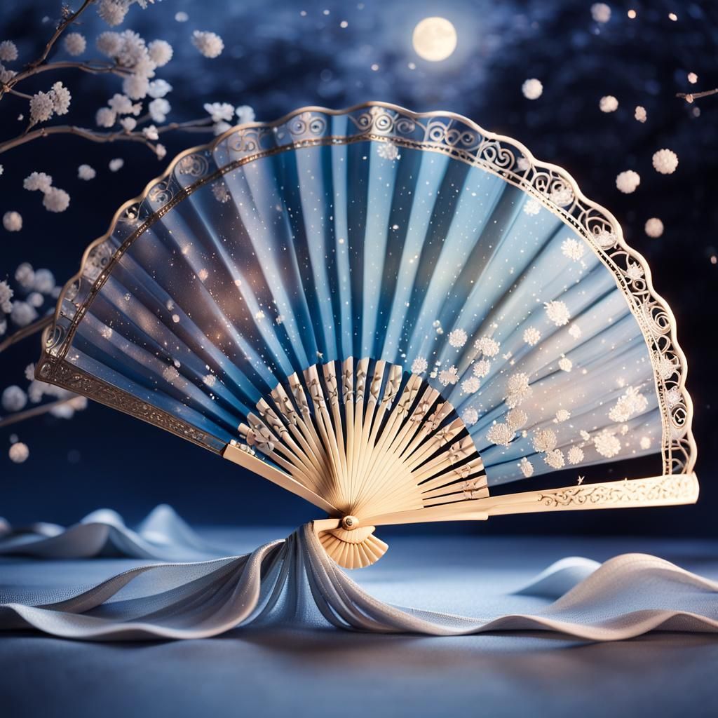 Whimsical Moonlit Fan amidst Twilight Glory