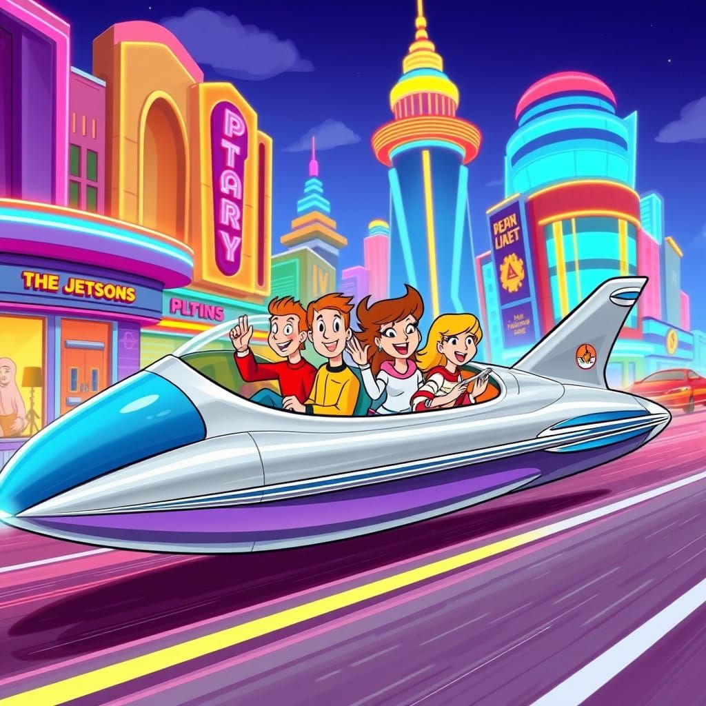 Futuristic Family Cruisin' in Retro-Jetson Style